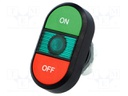 Switch: double; Stabl.pos: 1; 22mm; green/red; Illumin: MLB-1; IP66