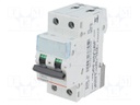 Circuit breaker; 400VAC; Inom: 6A; Poles: 2; DIN; Charact: B; 6kA