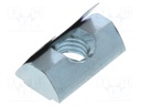 Nut; for profiles; Width of the groove: 8mm; V: with spring leaf