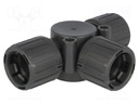 T-connector; ØBraid : 21mm; polyamide; HelaGuard; -50÷135°C; IP66