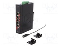 Industrial module: switch Ethernet; unmanaged; 12÷48VDC; RJ45; 3W