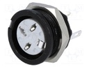 Socket; DIN; female; PIN: 3; Layout: 180°; for panel mounting,screw