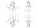 PCB distance; polyamide 66; L: 22.2mm; latch/latch; UL94V-0