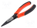 Pliers; straight,half-rounded nose,universal,elongated; ERGO®