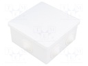 Enclosure: junction box; X: 80mm; Y: 80mm; Z: 40mm; polystyrene; IP44