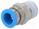 Push-in fitting; straight; Input thread: R 1/4" external; 8mm