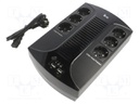 Power supply: UPS; with strip; 360W; 600VA; Uin: 230V; 205x285x94mm