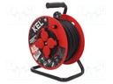 Extension lead; reel,with non-rotating sockets; Sockets: 4; 40m