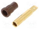 Socket; 4mm banana; 25A; 30VAC; 60VDC; brown; gold-plated; 6.8mm