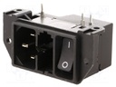 Connector: AC supply; socket; male; 10A; IEC 60320; THT; 85°C