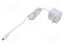 Power supply; 1.5m; white; 12.5W; 2.5A; Out: USB micro; 100÷240VAC