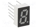 Display: LED; 7-segment; 8mm; 0.32"; No.char: 1; blue; 50mcd; anode