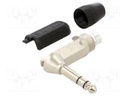 Connector: Jack 6,3mm; plug; male; angled 90°; Body: black; ways: 3