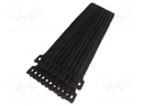 Velcro tie; L: 180mm; W: 12mm; black; 20pcs; Ømax: 40mm