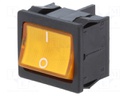 ROCKER; DPST; Pos: 2; ON-OFF; 10A/250VAC; orange; IP40; LED; 100mΩ