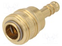 Quick connection coupling; straight; 35bar; Mat: brass; Seal: NBR