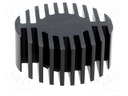 Heatsink; LED; Ø: 60mm; H: 25mm; Colour: black