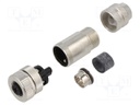 Sensor Connector, 713 Series, M12, Female, 5 Positions, Screw Socket, Straight Cable Mount