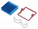 Heatsink: extruded; grilled; blue; L: 23mm; W: 23mm; H: 7.5mm