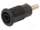 Socket; 4mm banana; 32A; black; nickel plated; Overall len: 33mm