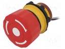 Switch: emergency stop; Stabl.pos: 2; NC x2; 1.5A/250VAC; 22mm; red