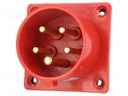 Connector: AC supply 3-phase; socket; male; 16A; 400VAC; IEC 60309