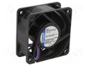 Fan: DC; axial; 60x60x25mm; 46m3/h; 39dBA; ball bearing; 6850rpm