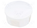 Enclosure: junction box; Ø: 84mm; Z: 40mm; polystyrene; IP44; white