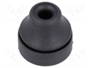 Grommet; Ømount.hole: 16mm; TPE (thermoplastic elastomer); black