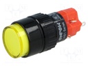 Switch: push-button; Pos: 2; SPDT; 3A/220VAC; 2A/24VDC; yellow; IP40