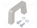 Handle; Mat: aluminium; grey; H: 40mm; L: 69mm; W: 12.2mm