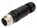 Plug; 7/8"; male; PIN: 5; straight; for cable; Mini-Change; 8A; IP67