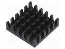 Heatsink: extruded; grilled; BGA; black; L: 21mm; W: 21mm; H: 6.6mm