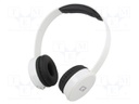 Headphones with microphone; white; Jack 3,5mm; headphones; 32Ω