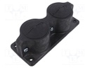 Multigate grommet; black; Holes no: 2; -40÷90°C; UL94V-0; 8÷67mm