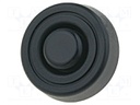 Quick mounting foot; black; polyetylene; A: 8mm; B: 19.5mm; D: 5mm