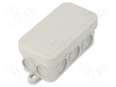 Enclosure: junction box; X: 43mm; Y: 80mm; Z: 36mm; polyetylene; IP55