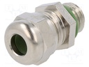 Cable gland; M8; IP68; Mat: brass; Body plating: nickel