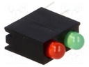 LED; bicolour,in housing; red/yellow-green; 3mm; No.of diodes: 2