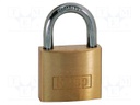 Padlock; brass; Application: toolboxes,cabinets,bags,cases