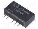 Isolated Board Mount DC/DC Converter, ITE, 2 Output, 1 W, 12 V, 41.6 mA, -12 V