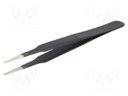 Tweezers; Tip width: 2mm; Blade tip shape: rounded; ESD