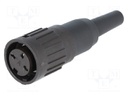 Plug; DIN; female; PIN: 3; straight; for cable; soldering; 300V; 5A