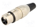 Plug; XLR; female; PIN: 3; straight; for cable; soldering; 50V; 15A