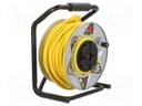 Extension lead; reel,with non-rotating sockets; Sockets: 4; 50m