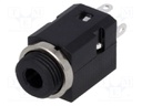 Socket; Jack 3,5mm; female; stereo; with on/off switch; straight