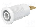 Socket; 4mm banana; 32A; 1kV; Cutout: Ø12.2mm; white; gold-plated