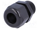 Cable gland; with long thread; M20; IP68; Mat: polyamide; black