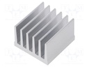 Heatsink: extruded; grilled; natural; L: 37.5mm; W: 36.8mm; H: 25mm