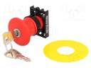 Switch: emergency stop; Stabl.pos: 2; 22mm; red; IP65; 70000cycles